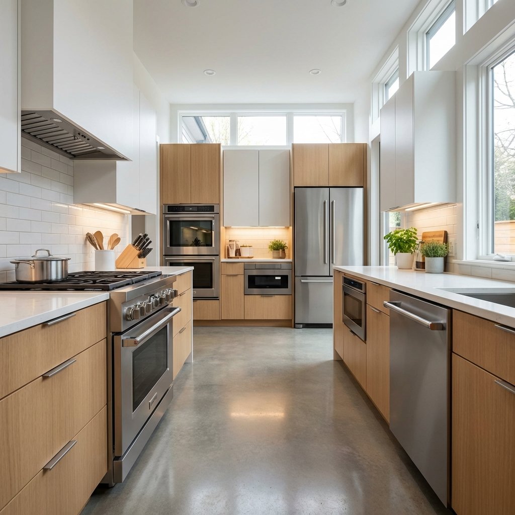 Functional galley kitchen renovation