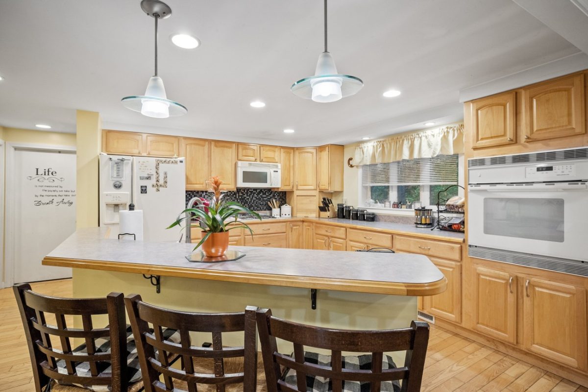 Honey oak cabinets kitchen