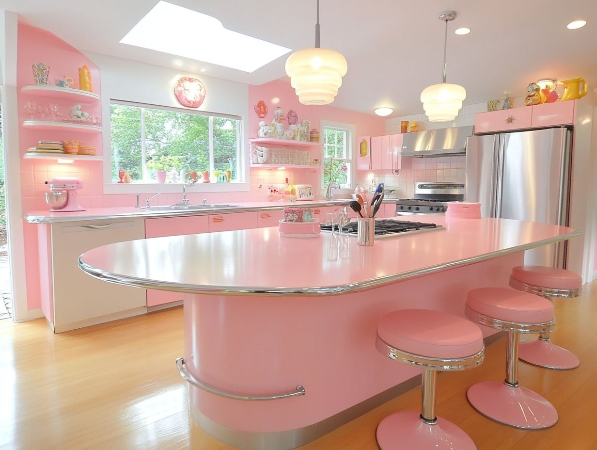 Love a Pop of Pink? These 15 Retro Kitchens Will Steal Your Heart